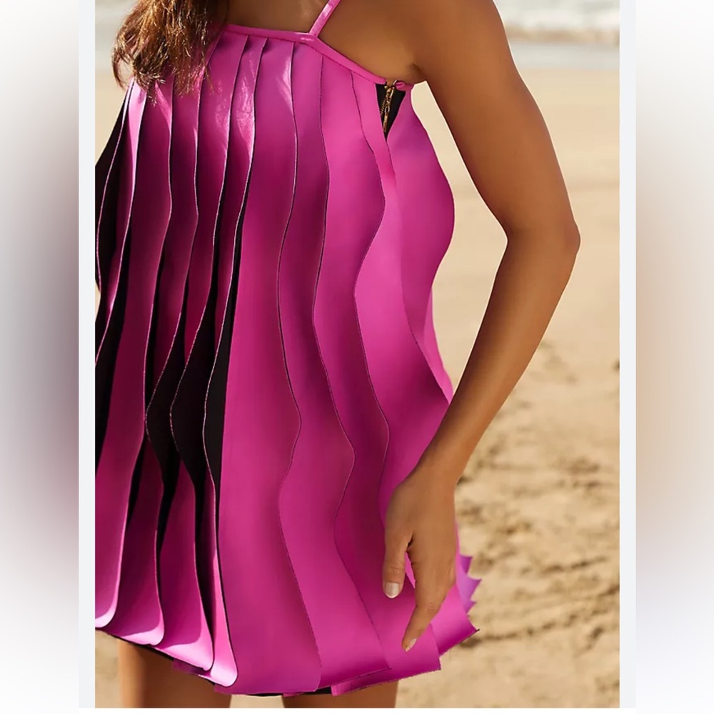 Anthropologie Sau Lampejo Wavy Squareneck Mini dress